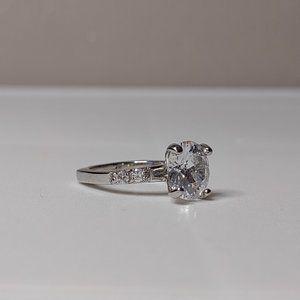 Size 5.75 Ring With Large Clear Stone